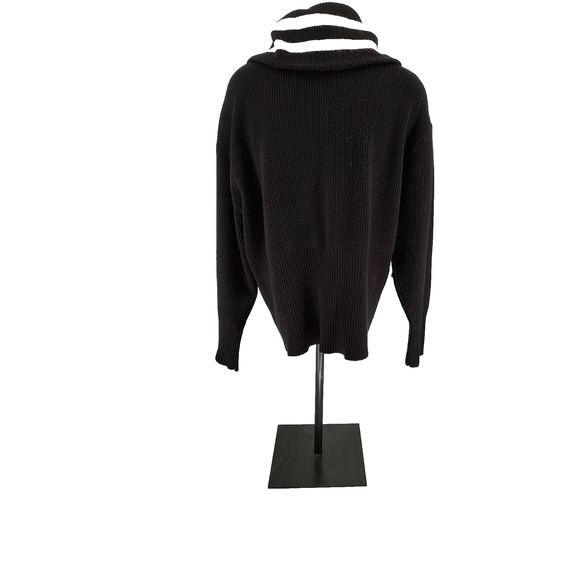 Love Sick Torrid Woman Black Shaker Ribbed Knit Sweater 1/2 Zip Size 3 US 22/24 - Picture 2 of 11